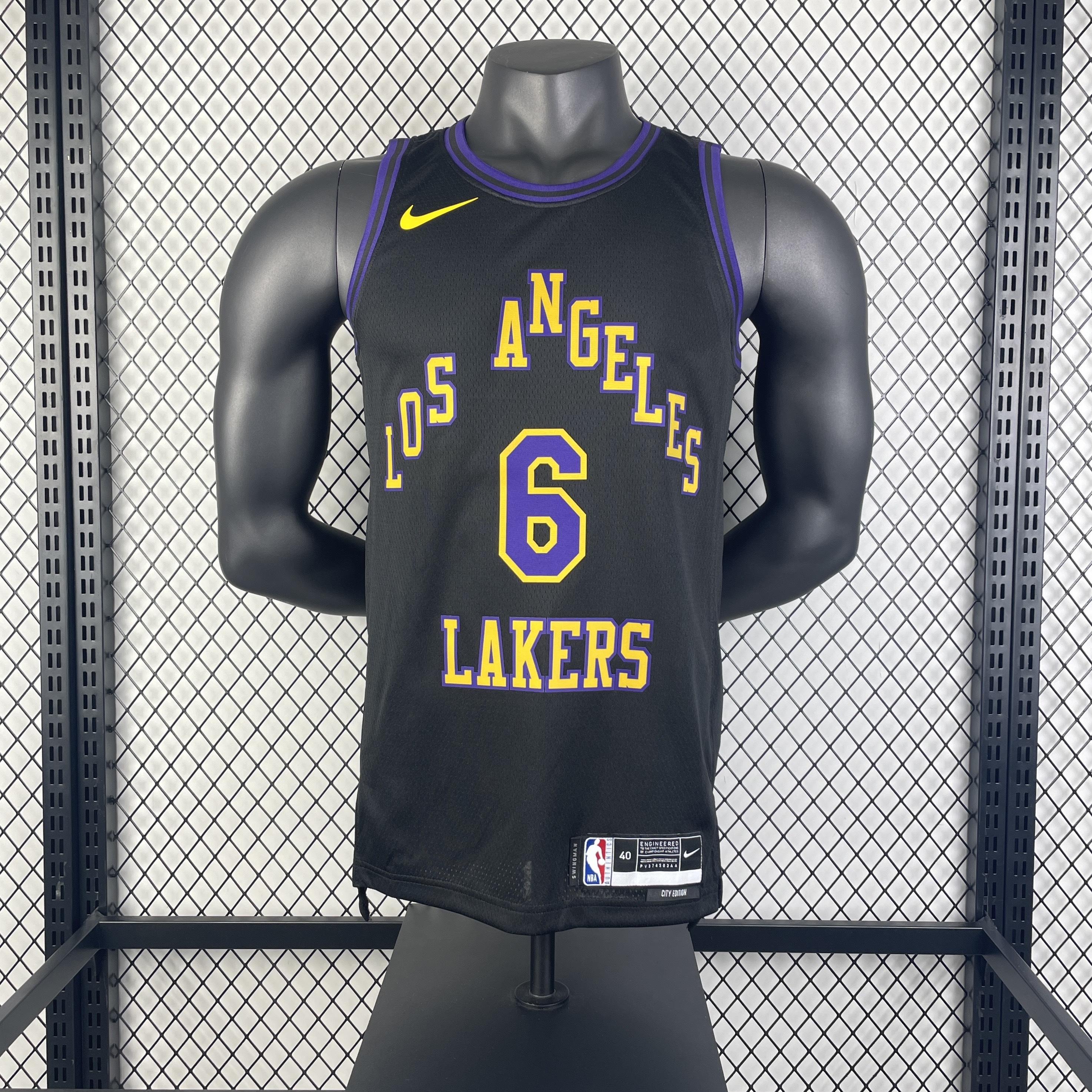 Men Los Angeles Lakers #6 James black 2025 NBA  jersey